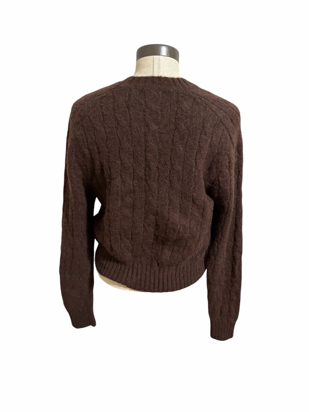 Polo Ralph Lauren Brown Cable-Knit Preppy Crewneck Sweater Wool Alpaca Blend S - Picture 6 of 8